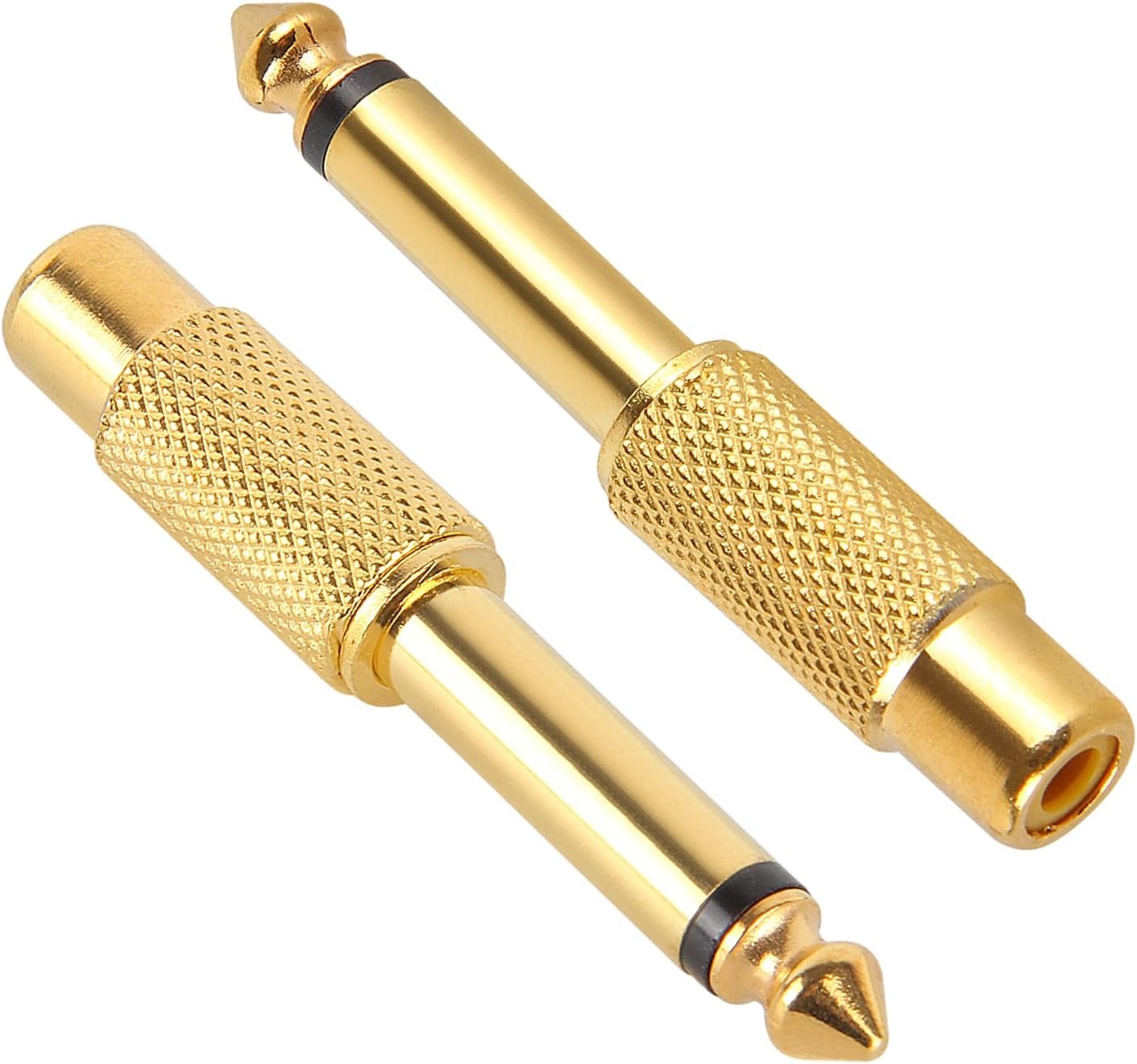 6.35mm to 3.5mm Headphone Adapter 2 Pack Gold Plated TRS Audio Plug