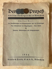 ORIGINAL! PUBLIC TRIAL OF THE WW2 GERMAN LEADER  IN MUNICH IN 1924 BOOK VOL.2
