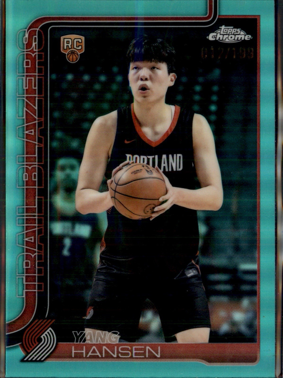 2025-26 Topps Chrome Yang Hansen Aqua Refractor Rookie /199 #266