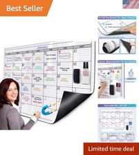 38x50 Extra Large Wall-Mounted Magnetic Dry Erase Calendar for Dynamic Planning