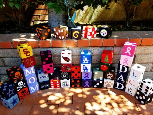 1 Jumbo DOG Or CAT PAW Lawn Yard Wood DICE Yahtzee, Bunco, Yardzee, Home Decor - Imagen 8 de 9
