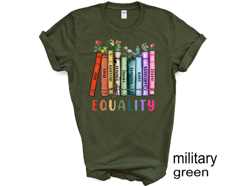 Gleichberechtigung Shirt, Buch Blumen Shirt, Soziale Gerechtigkeit T-Shirt, Gleichheit Frieden Lo - Bild 14 von 25