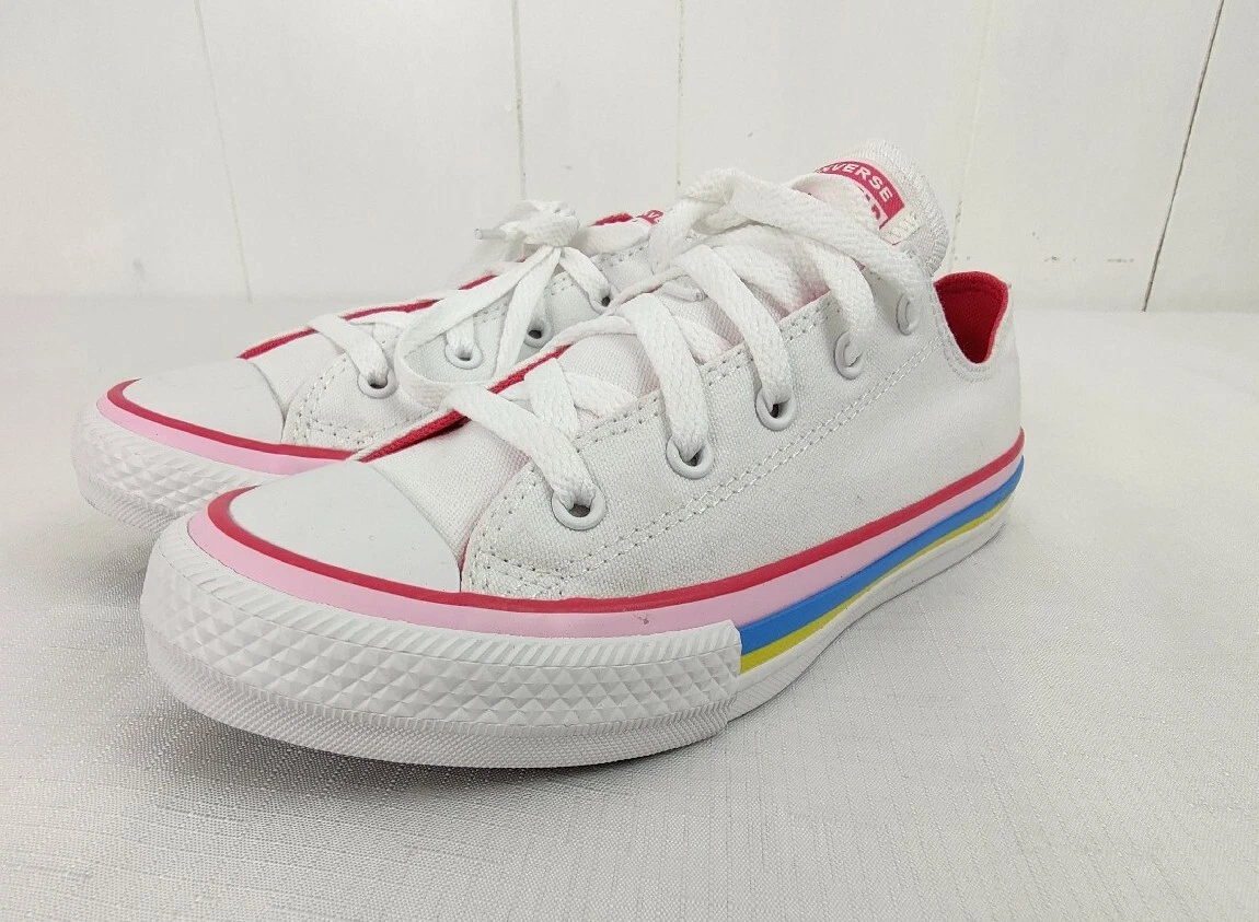 Converse Girls Chuck Taylor All Star White Casual Shoes Sneakers Size 4 NWOB