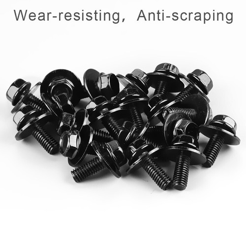 40X Tornillos de perno para carrocería de coche Sujetador Guardabarros M6-1.0x 16 mm Largo-10 mm Hex-17 mm Arandela - Imagen 11 de 11