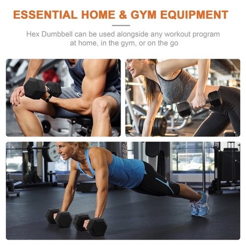 Hex Hantelset Paar 5 Pfund 10 Pfund 15 Pfund freie Gewichte Home Gym Ganzkörpertraining - Bild 7 von 7