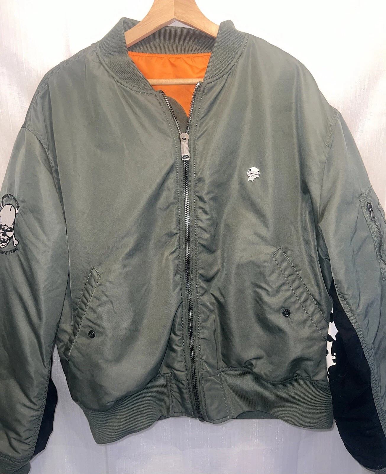 Blouson bomber Supreme Bounty Hunter MA 1 vert rouge taille XL unisexe réversible