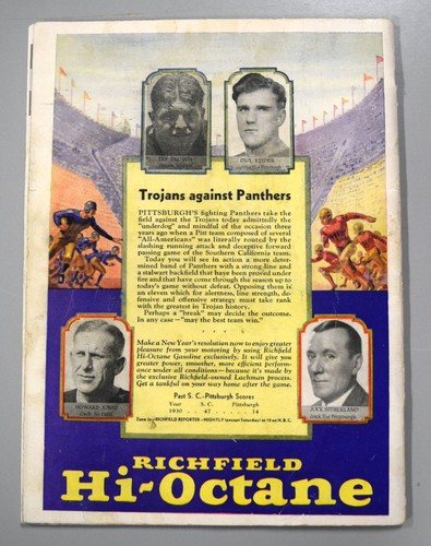 1933 Pigskin Review Pittsburgh vs USC Trojans Official Football Program Unmarked - Picture 3 of 3