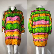 Vtg Gianni Versace Multicolor Silk Shirt L