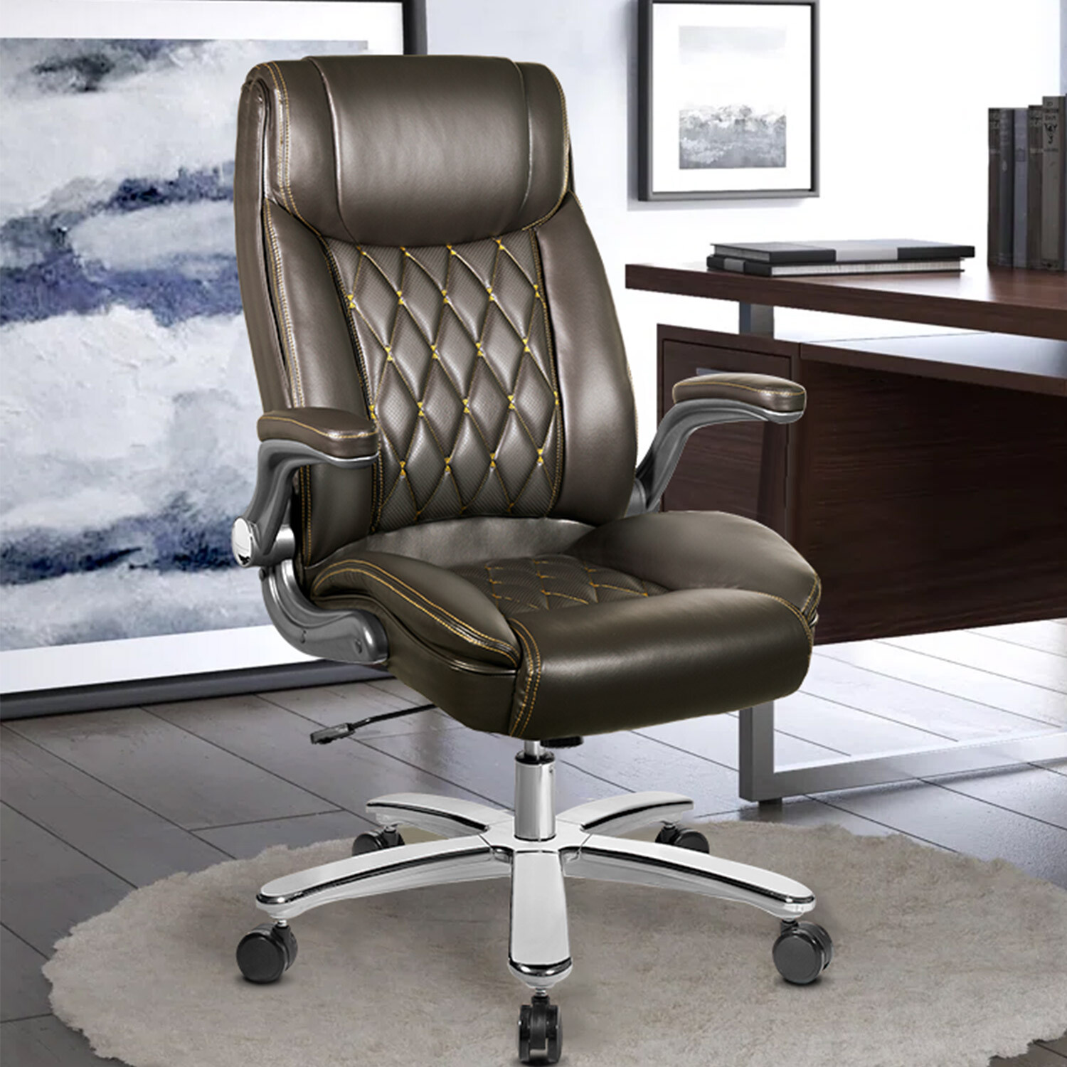 Big & Tall Executive Office Chair High Back Computer Chair Leather