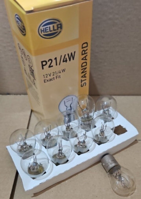 2 / 10 x HELLA 12V BAZ 15d P21/4W Birne Glühbirne Rücklicht Birnen