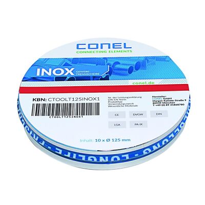 10x CONEL INOX Trennscheiben 125x1,0mm für Stahl und Edelstahl, extra dünn