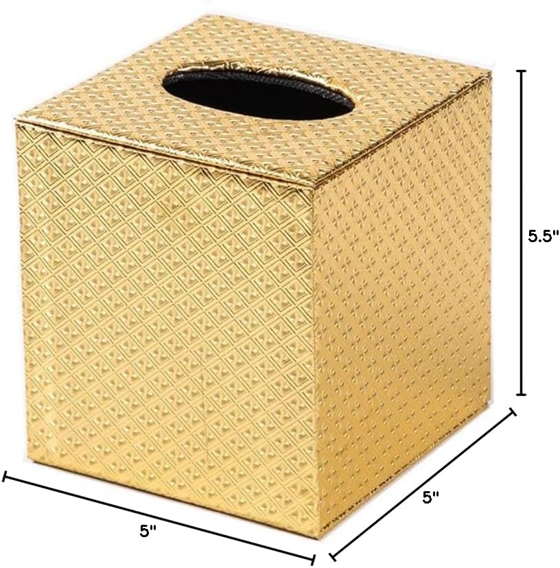 Tissue Box Cover SquareGold Tissue Box Holder for Bathroom