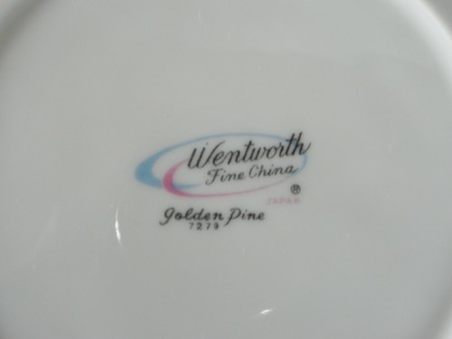 4 Wentworth Fine China 6 1/4" Plate Golden Pine 7279 Gold Trim B&B Dessert Japan - Picture 11 of 11