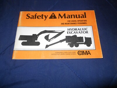 CIMA Hydraulic Excavator Safety Manual Shop Book For All Makes and Models 