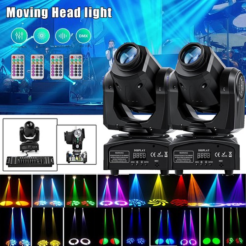 4x U`King 120W LED RGBW 8 Gobo Moving Head DMX Strahl Bühnenlicht DJ Spot Remote - Afbeelding 18 van 19