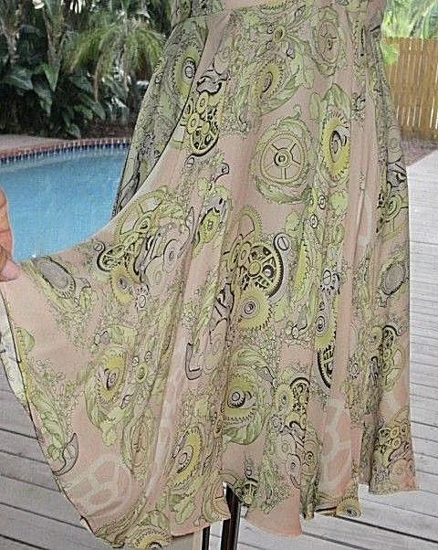 Abito supporto stampa seta pastello Versace con fibbia logo VERSACE IT42 S 4