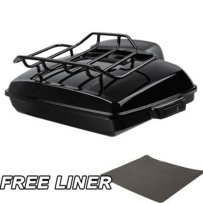 Black Razor Trunk Backrest Luggage Rack Fit For Harley Touring Road Glide 14-Up