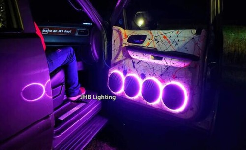 JHB 4PCS 15" Bluetooth Remote CHASING 1/2"Spacer Subwoofers Speaker Rings Lights - Picture 11 of 21