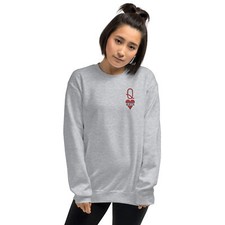 Queen of hearts Couple Embroidered Unisex Sweatshirt