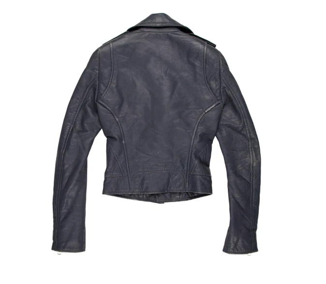 BALENCIAGA Woman's Leather Moto Bike Jacket in Gray, size FR34/XS/US 2 - Image 2 of 4