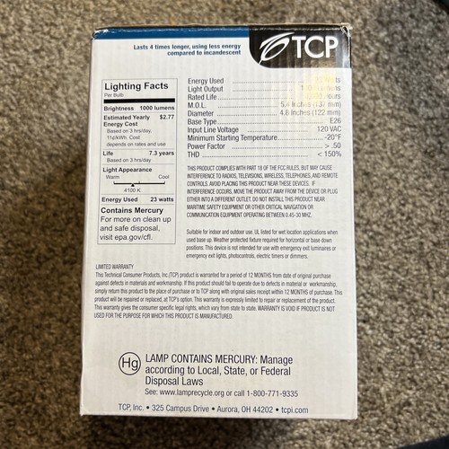NEW TCP 90W Equivalent PAR38 Med Base Fluorescent Light Bulb - Picture 4 of 6
