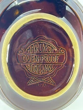 MarCrest Ovenproof Stoneware Divided Pottery Brown Glaze Bowl USA MCM bowl is in