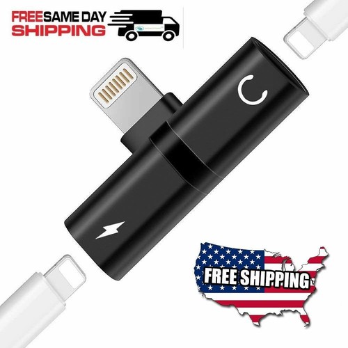 2in1 8 pin Adapter Headphone Jack Splitter Audio For iPhone 7 8 X XR MAX - Picture 2 of 5