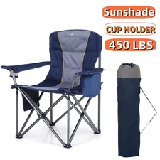 ALPHA CAMP Folding Camping Chair Heavy Duty Outdoor Chair Oversized Cup Holder