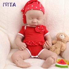 17inch Sleeping Girl Reborn Baby Doll Infant Newborn Full Body Silicone Doll