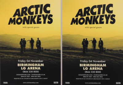 Arctic Monkeys 2011 tour flyer cards