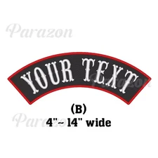Custom Embroidered TOP Rocker Motorcycle Biker Sew on Patch - (B)
