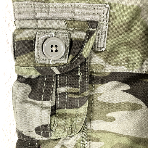 G&M Genesis Short 5 Green Camo Print Cargo Y2K Y2K Aesthetic Gorpcore Streetwear - Picture 6 of 19