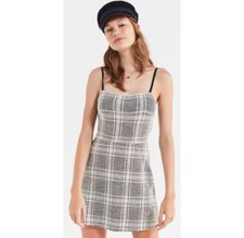 URBAN OUTFITTERS Cher Straight-Neck Black White Mini Dress Size S