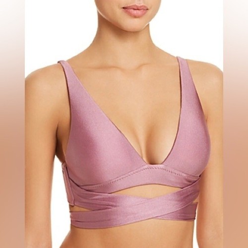 NWT Becks mauve Ballerina side tie bikini bottom and wrap top size large - Picture 2 of 11