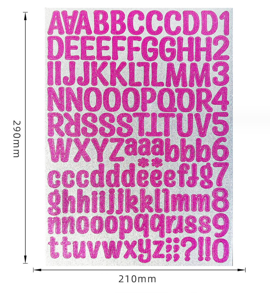 Glitter Stickers Letters Alphabet Numbers Glitter Sticky Stick on Card ...