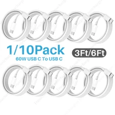 Lot For iPhone 16 15 Pro iPad Samsung PD 60W USB C to USB Type C Charger Cable