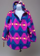 Vintage Boho Hippie Aztec Hoodie Womens Small 23x27 Fleece