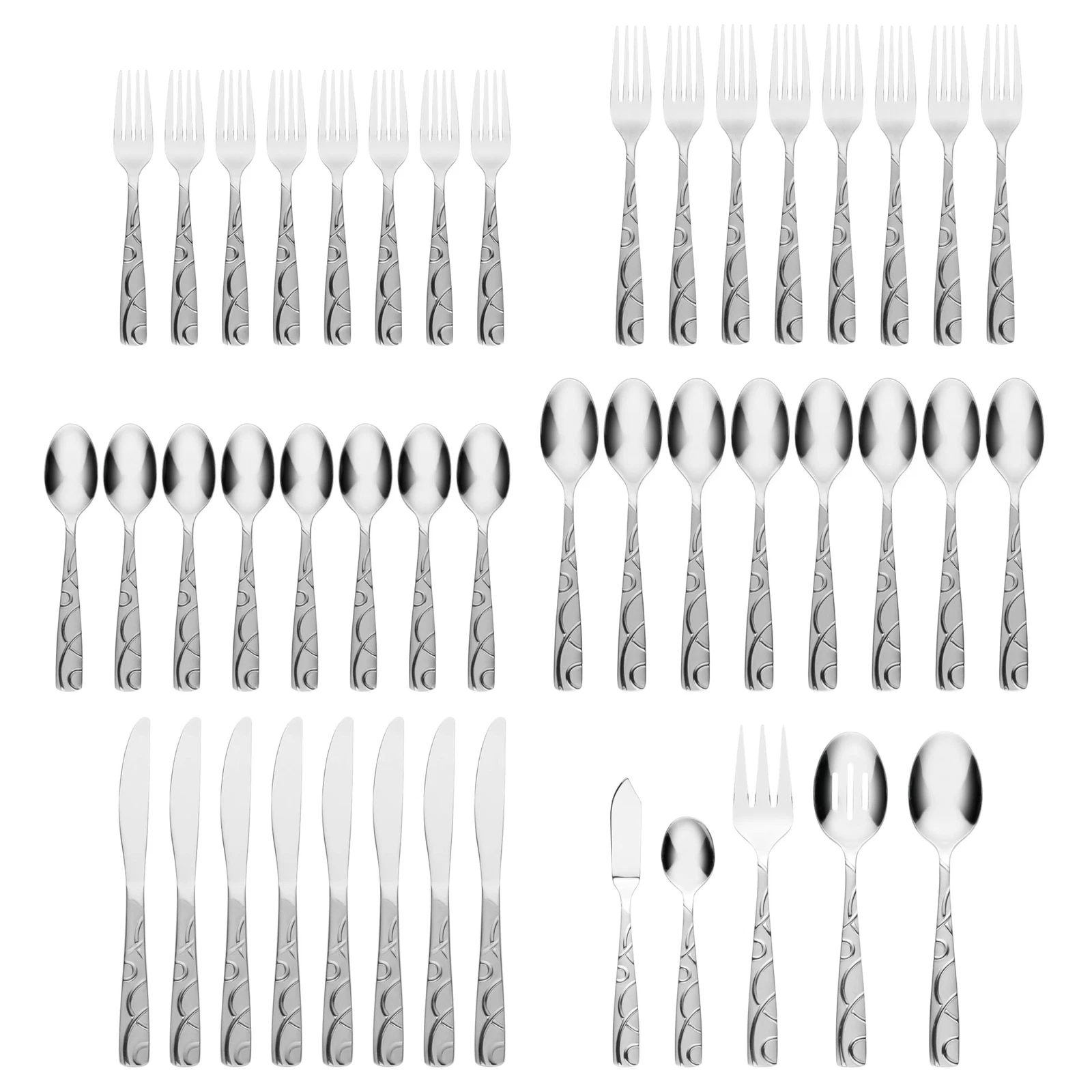 Conquest 45-Piece Flatware Set with Caddy - Thumbnail 2