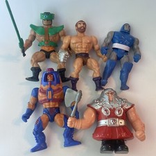 Masters Of The Universe Figure Lot VTG MOTU Ram Man E Faces Fisto Darkseid Tri-K