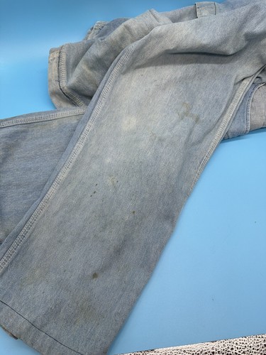 Vintage ELY Light Blue Overalls No Size Tag Distressed Damaged See Photos - Picture 5 of 12