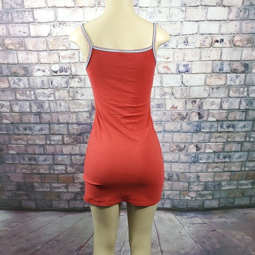 Girls Dress Long CAMI TANK Mini DRESS Spaghetti Strap Stretch Tunic US Flag Sz L - Picture 8 of 12