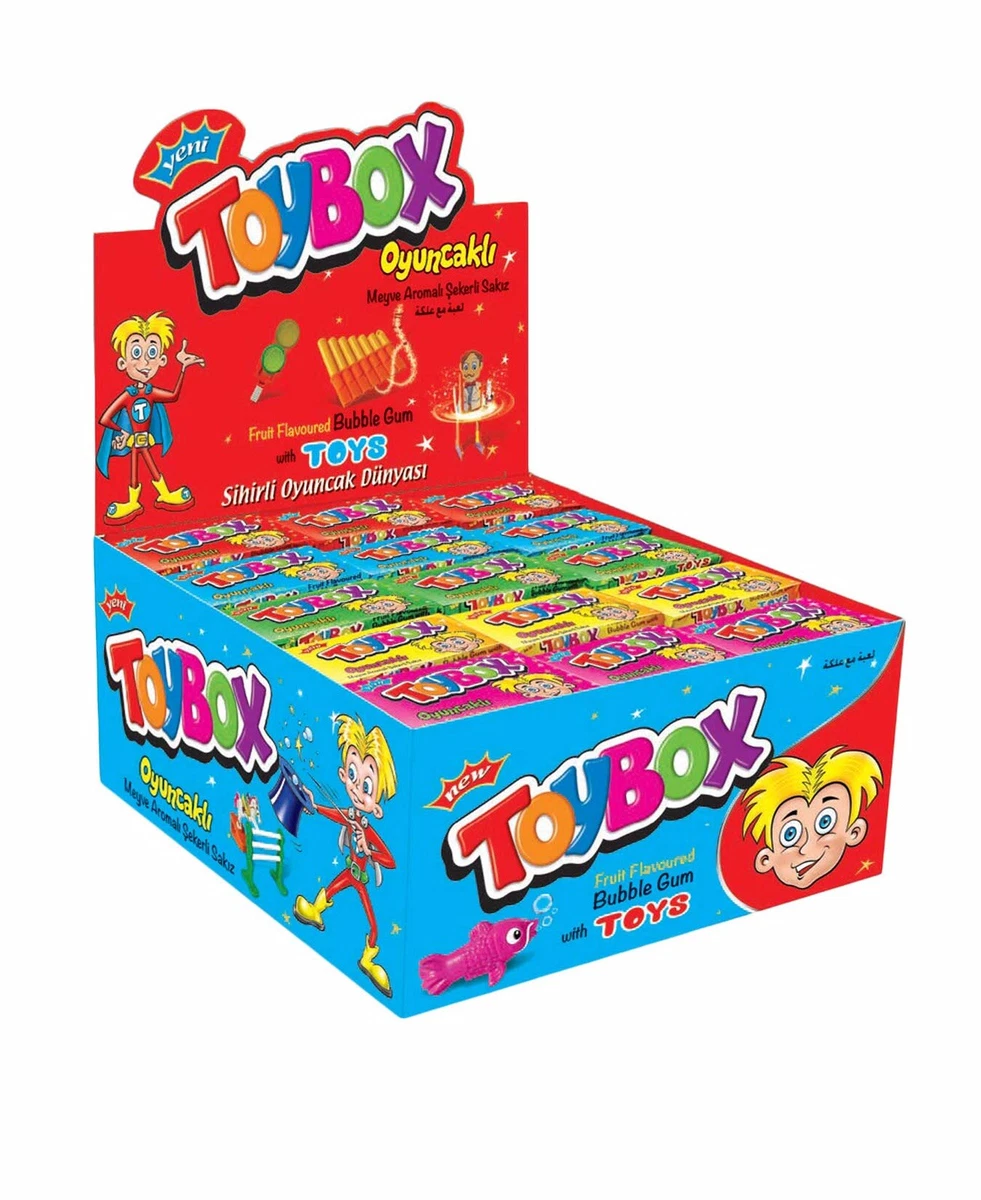 60 Toybox Fruit Flavored Bubble Gum With Magic Toys Include 60 small boxes