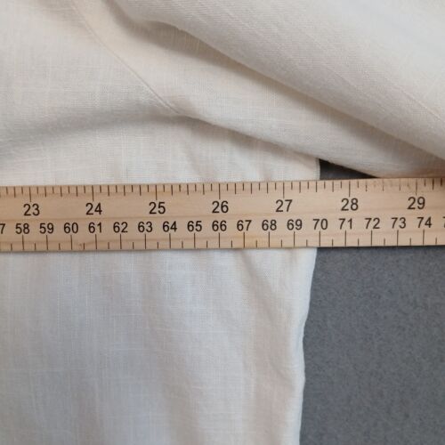H&M Divided Women's Linen Blend Frayed Hem Long Sleeve Shirt Size XL Ivory NWT - Picture 8 of 12