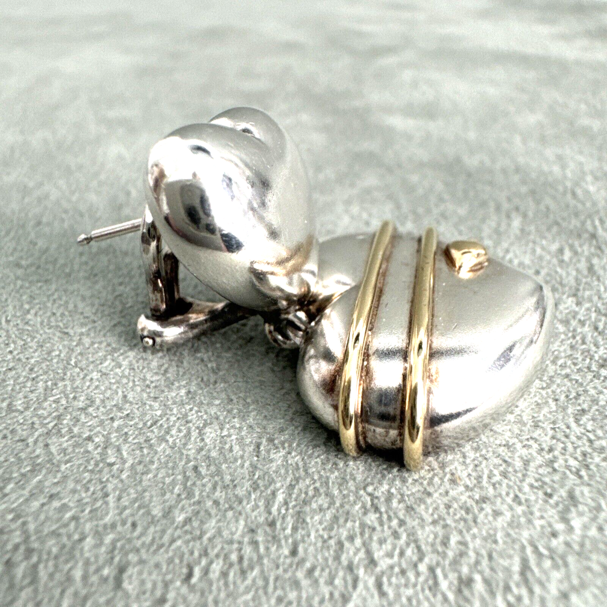 Vintage 1994 Tiffany & Co Heart Earrings Sterling Silver 18K Vintage 1994 Tiffany & Co Heart Earrings Sterling Silver 18K