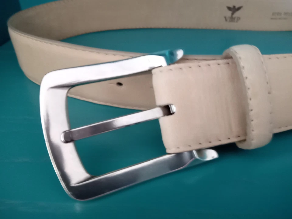 Ledergürtel beige  VERA PELLE  95  B4cm mit Schnalle gebraucht - Bild 3 von 4