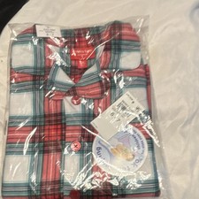 Holiday Lane Kids 2-Piece Holiday Plaid Cotton Long Sleeve Button Pajama Set 6-7