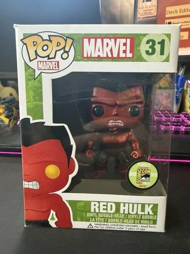 2013 SDCC EXCLUSIVE Funko Pop! Marvel: Red Hulk Metallic #31 , 480 limited pcs.