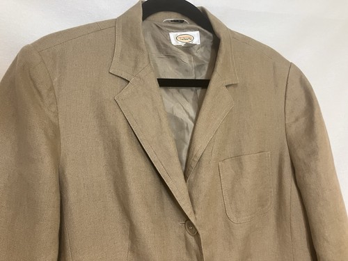 Talbot’s 100% Irish Linen Lined 3-button Blazer Women Size 14 Classic Office - Picture 4 of 11