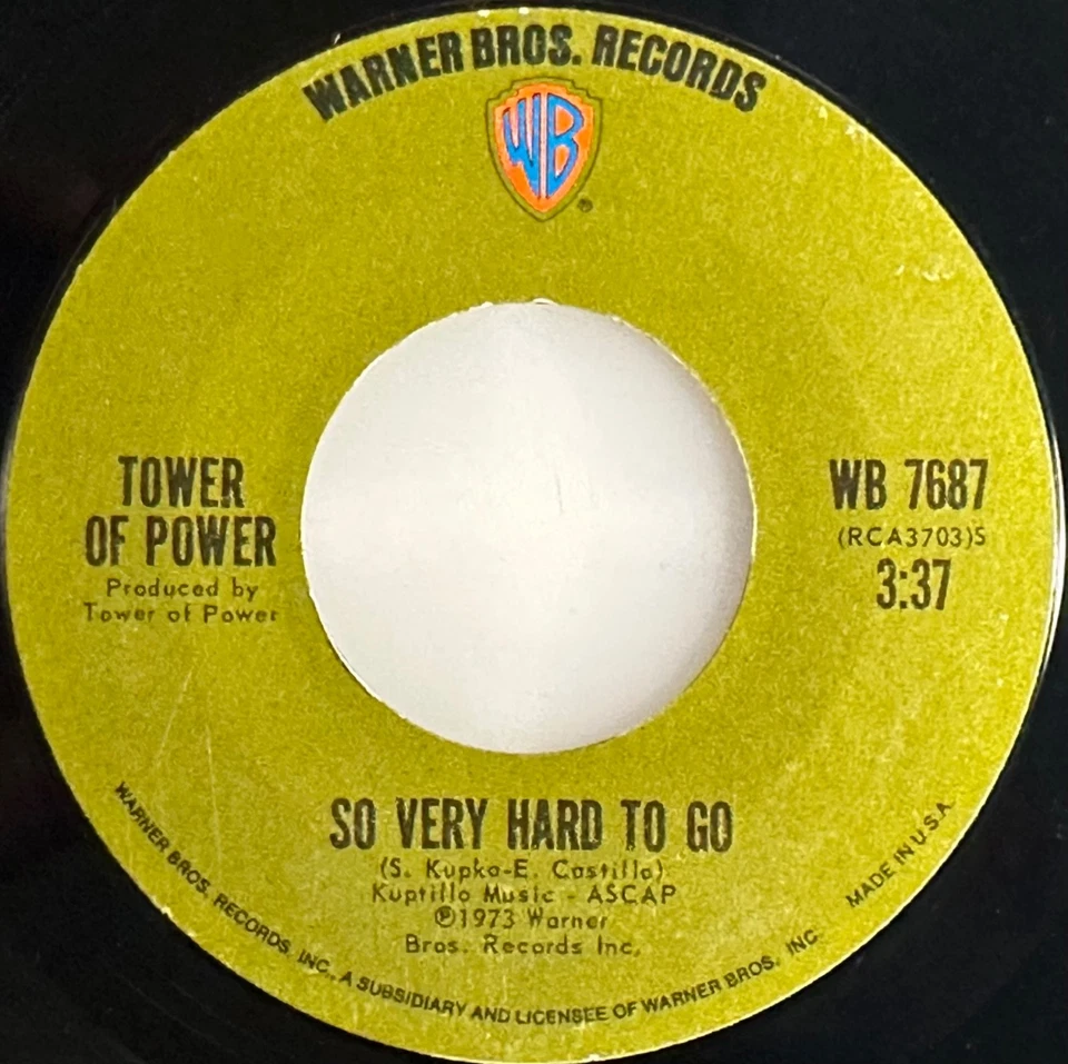 Tower of Power / So Very Hard To Go & Clean Slate / 1972 WB 45 / NM- - Image 3 of 4