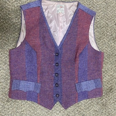 Avoca Collection Ireland Purple Wool Button Up Vest Women s M Medium Very Good